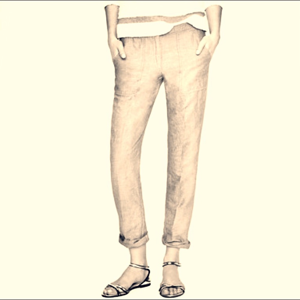 J.Crew Linen-Cotton Pant in Sunwashed Sand